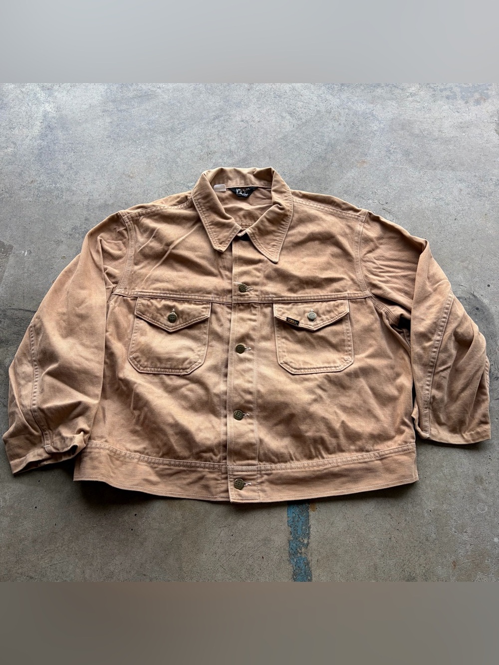 Vintage 70s Lee Moleskin Beige/Tan Trucker Crop Jacket Rare Label